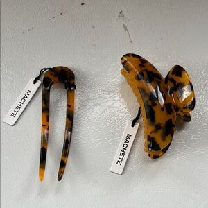 Machete Tortoise Hair Clip and Fork Set